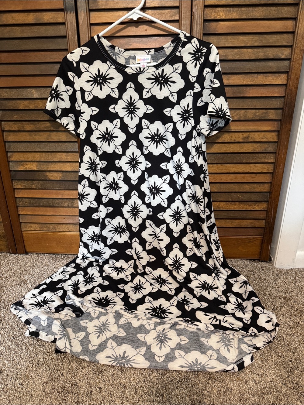 LuLaRoe Black & White Floral Dress